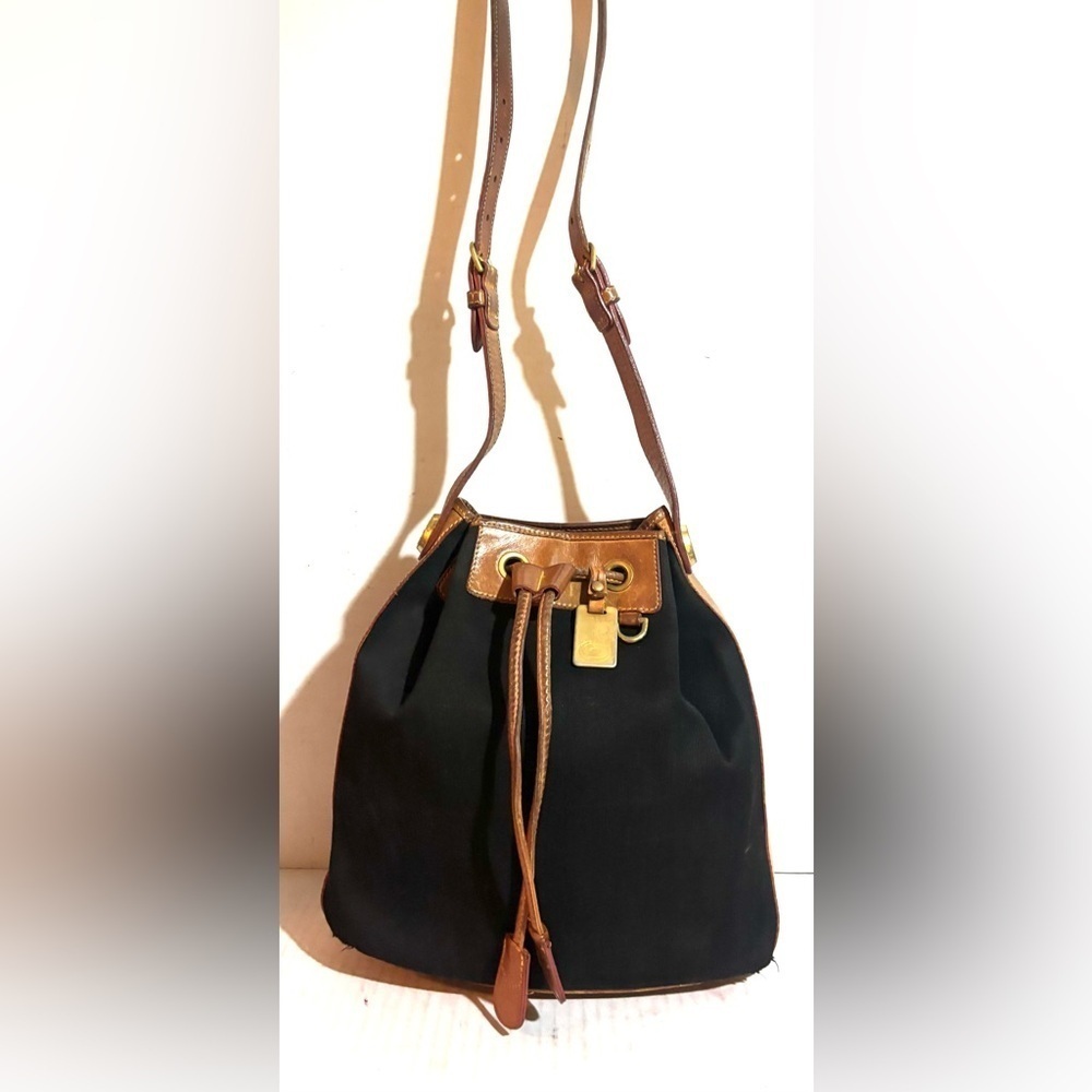 Elegant Black and Brown Bucket Bag